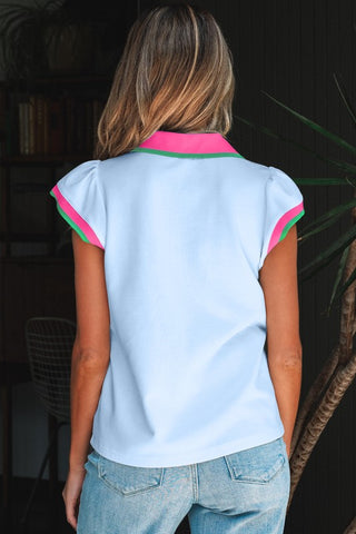 Collared Baby Blue Top