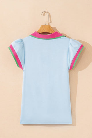 Collared Baby Blue Top