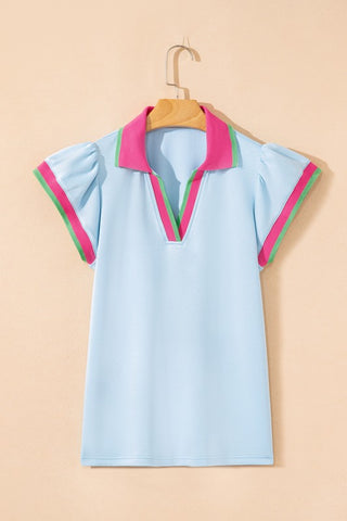 Collared Baby Blue Top