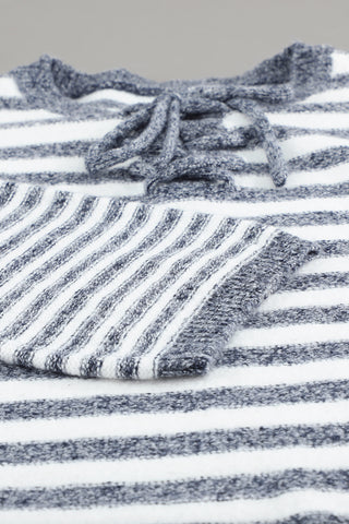 Striped Sweater Hoodie - Blue