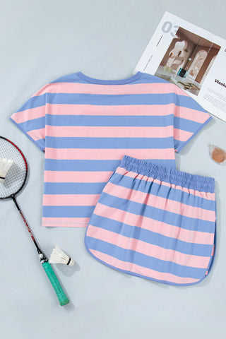 Skort Set - Pink and Blue
