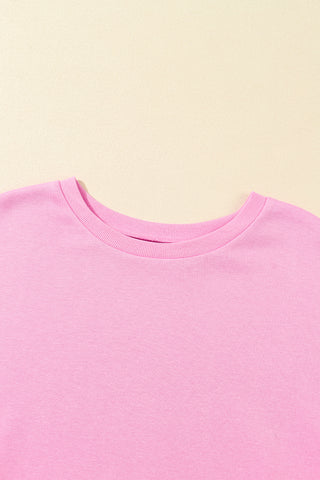 Pink Sequined Sleeve Top