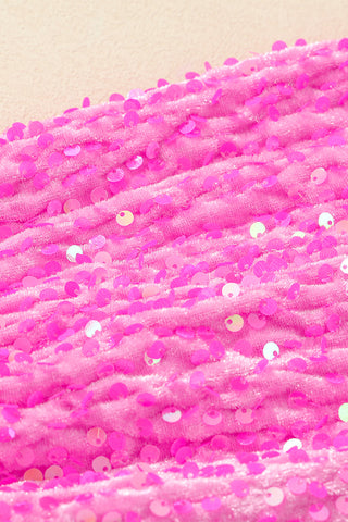 Pink Sequined Sleeve Top