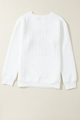 Quilted Love Sweatshirt - White