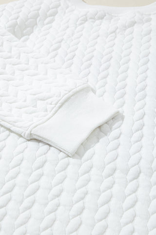 Quilted Love Sweatshirt - White