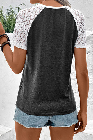 Color Block Lace Top