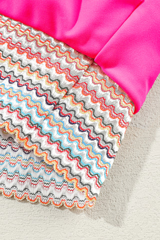 Mesh Trim Bikini - Pink Rainbow