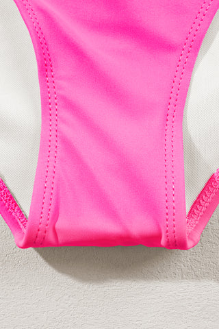 Mesh Trim Bikini - Pink Rainbow