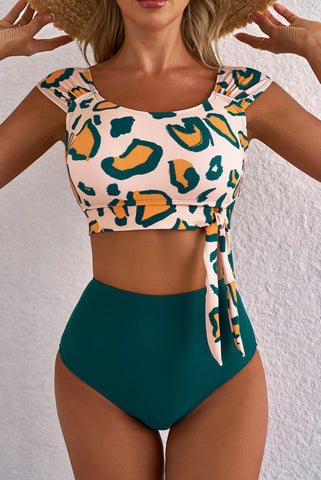 Green Leopard Two Piece