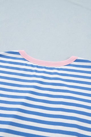 Striped Tie Dress - Blue - Ships between 6/11- 6/17