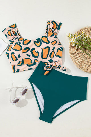 Green Leopard Two Piece