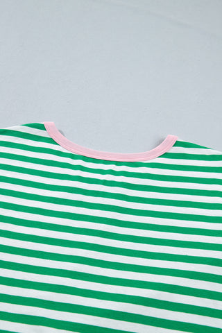 Striped Tie Dress - Green - Ships between 6/11- 6/17