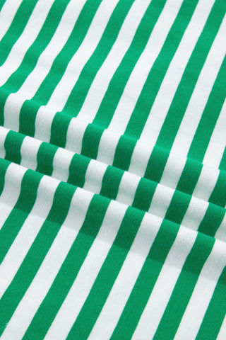 Striped Tie Dress - Green - Ships between 6/11- 6/17
