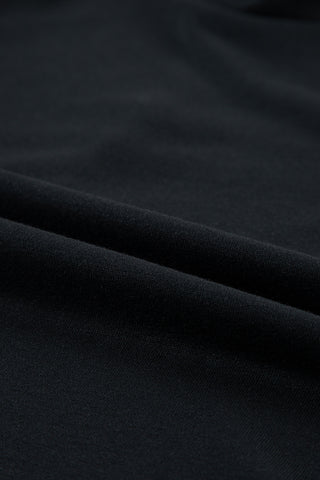 Crew Neck Flutter Sleeve Dress - Black