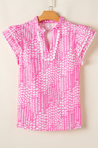 Pink Sorbet Flutter Sleeve Top