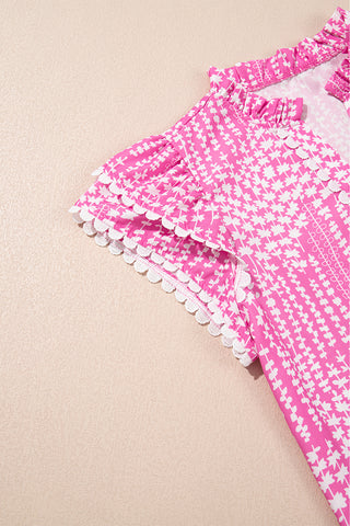 Pink Sorbet Flutter Sleeve Top