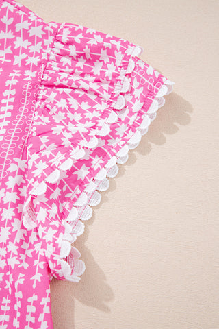 Pink Sorbet Flutter Sleeve Top