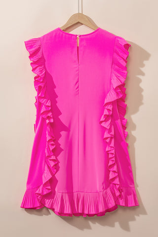 Radiant in Ruffles Dress - Hot Pink