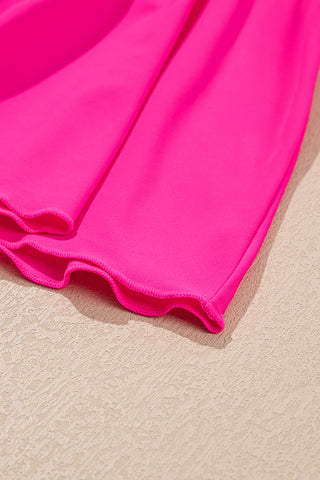 Peplum Swimsuit - Hot Pink