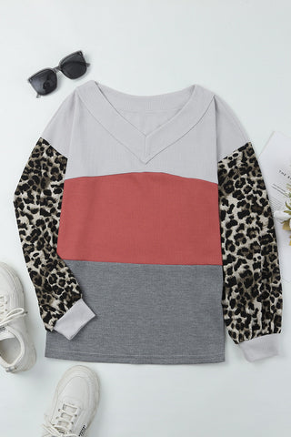 V-Neck Leopard Thermal Top