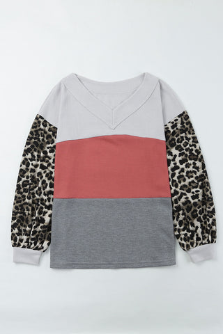 V-Neck Leopard Thermal Top