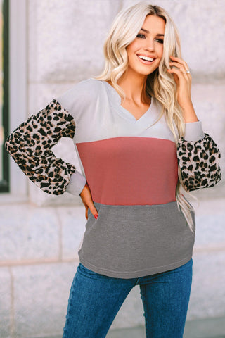 V-Neck Leopard Thermal Top