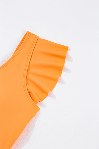 Ruffle Sleeve Swimsuit