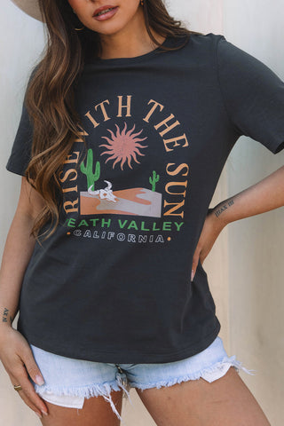 Rise with the Sun Tee - Charcoal Gray