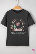 Rise with the Sun Tee - Charcoal Gray