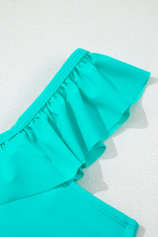 Ruffle Tankini - Aqua