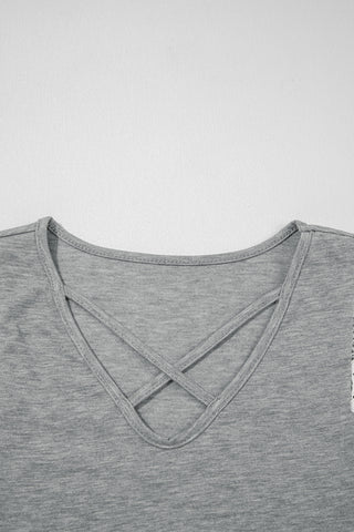 Heathered Gray Crochet Top