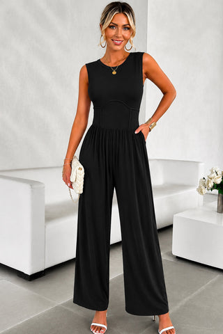 Cinched Waist Jumpsuit - Black