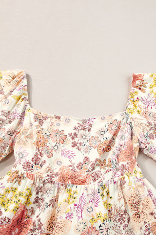 Woodland Floral Dress - Beige