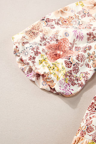Woodland Floral Dress - Beige