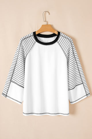 Raglan Sleeve Top - White and Black