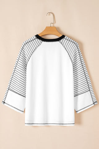 Raglan Sleeve Top - White and Black