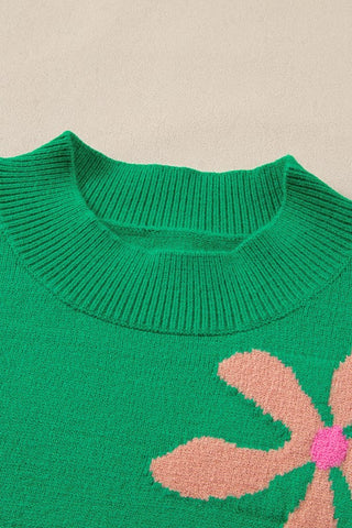 Short Sleeve Daisy Sweater - Pink