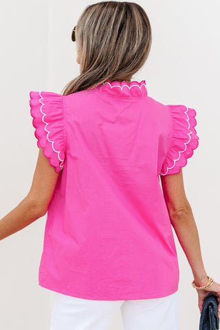 Hot Pink Ruffle Top