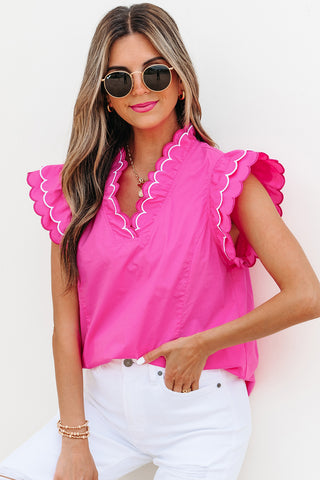 Hot Pink Ruffle Top