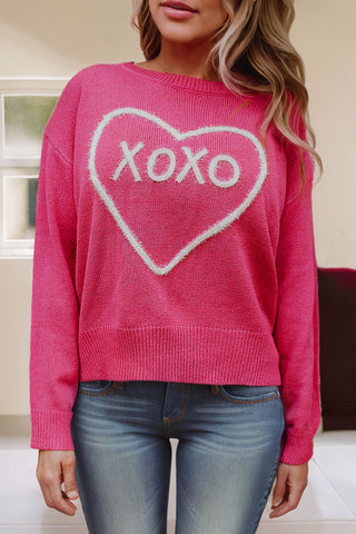 XOXO Fuzzy Heart Sweater