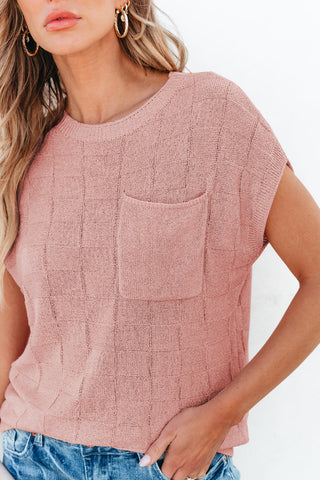 Short Sleeve Sweater - Pink