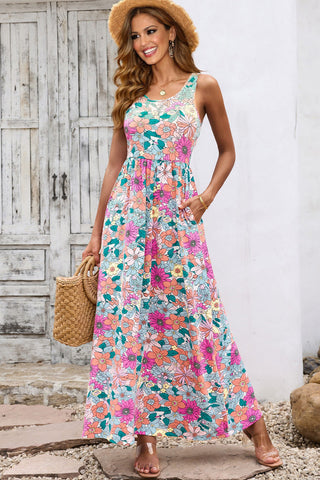 Retro Floral Maxi Dress