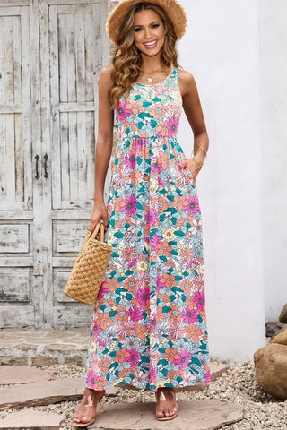 Retro Floral Maxi Dress