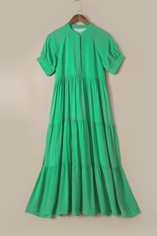 Flowy Solid Maxi Dress - Green