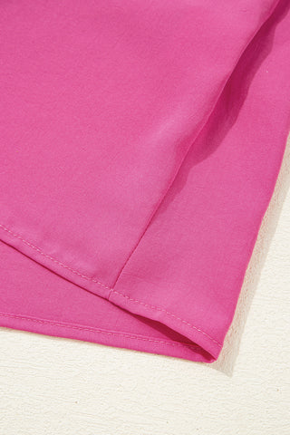 Smocked Sleeve Solid Pink Top