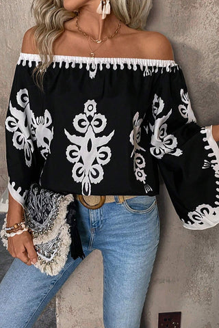 Off Shoulder Damask Top