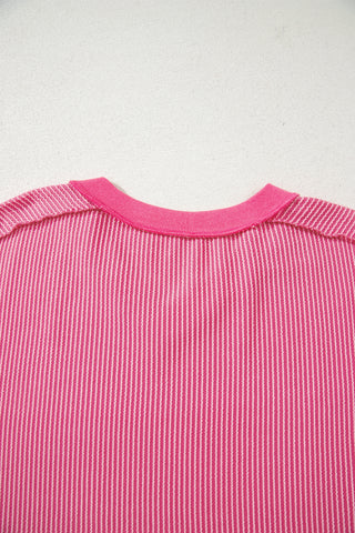 V-Neck Textured - Pink