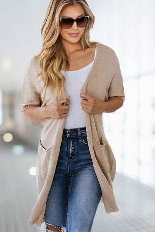 Dolman Sleeve Cardigan - Taupe