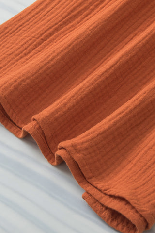 Flutter Sleeve Cotton Top - Orange