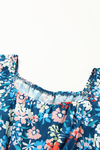 Wildflowers Elastic Waist Dress - Blue